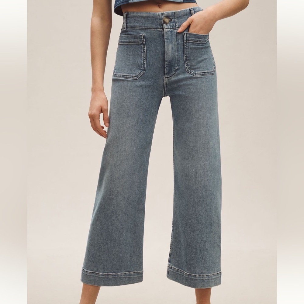 Anthropologie Maeve The Colette Blue Flare & Wide Leg Jeans